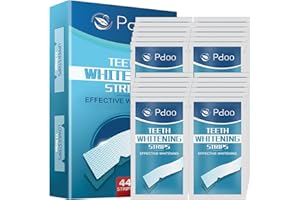 PDOO Teeth Whitening Strip 22 Treatments - Whitening Strips for Sensitive People, Fast Remove Smoking, Coffee, Wine Stains, Teeth Brightening Kit Pack of 44 Non-Slip Strips
