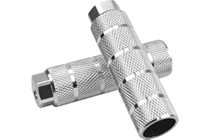 YMWALK Pedane bici, 2 pezzi Pedane bici in alluminio universali Pedane acrobatiche BMX Pedane ciclismo Piedi posteriori antiscivolo Pedali Accessori bici per BMX, Mountain bike (Argento)