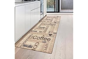 Matta dröm kökslöpare köksmatta kaffe beige brun 80 x 150 cm | Lättskött, smutsavvisande, slitstark, halkfri, skyddar golv fr