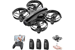 Tomzon Mini Drone con Cámara para Niños, 1080P Dron con Luz LED, Modo Gravedad/Vuelo Waypoint/3D Flips/Modo sin Cabeza/Estabilización de Altitud/Vuelo en Círculo, Juguete Drone para Principiantes