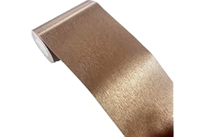 MEBOEM Brushed Imitation Metal Wallpaper Border Peel Stick Molding Home Ceiling Self Adhesive Waterproof Decorative Border Door Frame Decoration for Bathroom Living Room Kitchen Wall 10cm by 5meters (Brown)