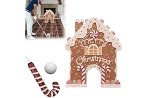 ZENOVA Gingerbread Golf Game, Gingerbread Candy Cane Golf Game Set with Candy Cane Club & Balls, Christmas Indoor Family Game for All Age Groups, Funny Christmas Party Game Gift Idea for Home Office
