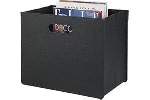 HofferRuffer Magazine Newspaper Holders,Foldable PU Leather Magazine Storage Rack,Document File Holder Magazine Basket Newspaper Storage for Office,CoffeeTable, Living Room, Reception Desk (Black)