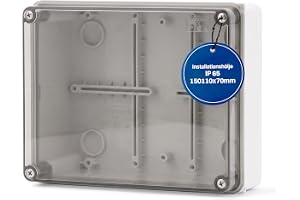 Ytmonterat installationshus, kopplingsdosa, plasthus med skruv | 150x110x70mm