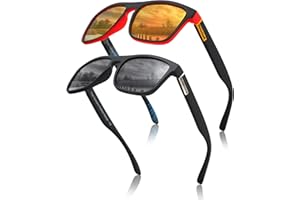 Two Horizons Sonnenbrille Herren Polarisiert | 2er Set Polarisierte Sonnenbrille | 100% UV-Schutz | Retro-Design | Ideal für Outdoor-Aktivitäten | Mit Etui und Mikrofaser-Beutel | Sonnenbrille Damen