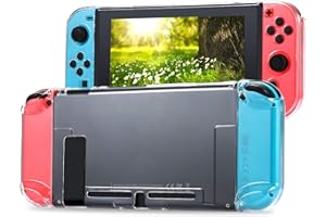 Tasikar Dockable Protective Case Compatible with Nintendo Switch Separable Crystal Clear Protective Cover Case Compatible with Nintendo Switch Console and Joy Controllers (Transparent)