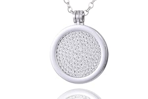 Morella Damen Halskette 70 cm Edelstahl und Anhänger mit Coin 33 mm in Schmuckbeutel