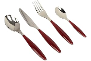 Guzzini - Feeling, Set 24 Posate Colorate - Rosso, 15.8 x 7.5 x h25.5 cm - 23000065