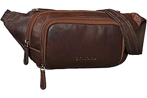STILORD 'Luke' Marsupio pelle vintage unisex da uomo e donna borsa da cintura borsa da cintola per sport festival viaggio di vera pelle di bufalo, Colore:cognac marrone scuro