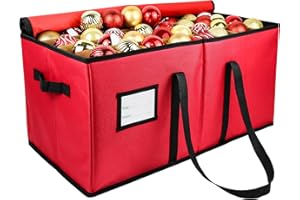 Mu Mianhua 128 Compartments Christmas Ornaments Storage Box Large Christmas Decoration Xmas Bauble Storage Box With Dividers 600D Oxford Christmas Decorations Storage Bag