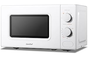 COMFEE' Mikrowelle Weiß, 20 Liter, 700 W, 5 Leistungsstufen, Schnellauftaufunktion, manueller Timer, kompaktes Design - CM-M202CC(WH)