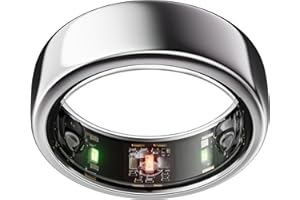 OURA Gen3 Horizon Smart Ring, Size 9/UK R, Silver, Wearable for Sleep, Heart Rate/Fitness Tracking, Battery Life up to 7 Days. iOS/Android Compatible, Determine Your Size Before Purchasing