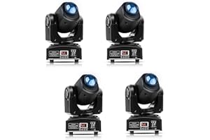 YESPICK 4 Pieces Mini 50W Beam Moving Head Light, RGBW LED Stage Light DMX512 9/11 CH Sound Control Pattern Lighting Effects for Disco DJ Party Club