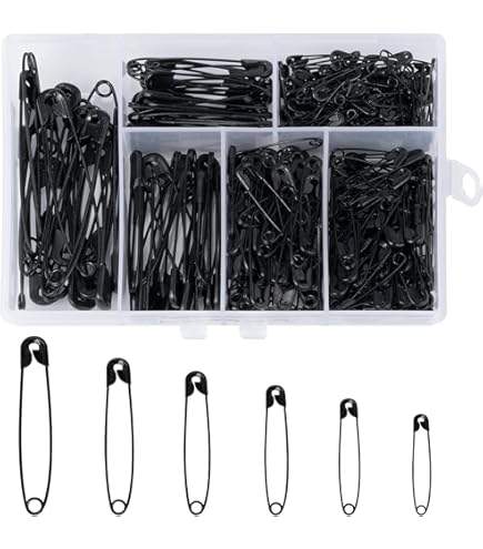 24 Stück Sicherheitsnadeln 34 Mm Schwarz - Praktische Stecknadeln