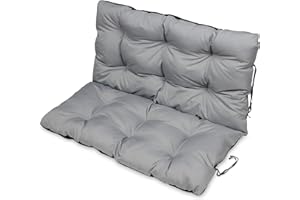 ‎SUPERKISSEN24. SuperKissen24. Sitzkissen Bankkissen Bankauflage für Gartenbank - 120x50 cm und Rückenlehne 120x60 cm - Outdoor und Indoor - grau