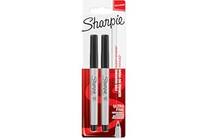 Sharpie Permanent Markers | Ultra Fine Point for Precise Marks | Black Ink | 2 Marker Pens