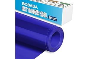 BOSADA Sapphire Blue Heat Transfer Vinyl,12"x12FT Iron on Vinyl,Sapphire Blue Htv Vinyl for T-Shirts,Pillow,Shoes,Bags and Hats(Sapphire Blue)