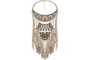 YAZILIND Collier d'or Déclaration Colliers Pendentifs Vintage Cristal Maxi Choker Argent Collier Boho Femmes Bijoux
