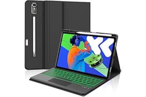 WAVATA Tastiera per Lenovo Idea Tab Pro 12.7" 2025, Custodia Tastiera con Touchpad Italiano QWERTY Magnetica Bluetooth Rimovibile, Retroilluminazione a 7 colori, Nero