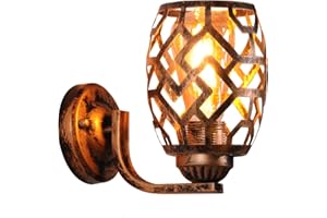 TWSXTE Appliques per ristorante vintage retrò Applique Soggiorno Camera da letto Lampada da comodino in metallo (senza lampadine)