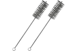 Sinmoe 2 Cepillos para Tubos de Estufa Ø 40 Mm, Cepillos para Chimenea, Cepillo de Caldera, Cepillo de Alambre de Acero Inoxidable para Tubo de Estufa, Tubo de Chimenea, 30 cm de Longitud Total