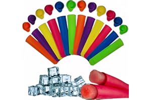 HNCOWPTU Wiederverwendbare Eisformen Silikon 12 Stück Eis am Stiel Formen Ice Pop Maker Wassereis Eislutscher Bunt - BPA Frei - Perfekt für Kinder und Erwachsene (12 Stück)