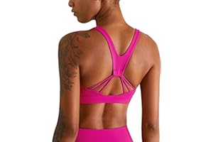 icyzone Reggiseno Sportivo Donna Imbottito Senza Ferretto Disegno della Linea Top Sportivo Donna Fitness Yoga Jogging Gym