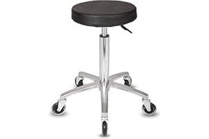 ‎STABOOS Staboos Rollhocker bis 160 kg - Gel-Polster Sitz rund - Praxishocker (Premium Rollen) Drehhocker höhenverstellbar (55 cm bis 75 cm) Rundhocker