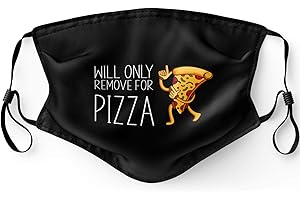Primicity Funny Face Masks for Adults (Pizza mask + Filters) Reusable/Adjustable/Washable Funny masks - UK Seller