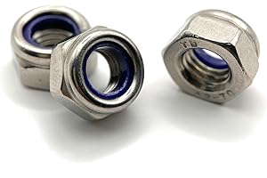 Ecrou Nylstop M6 indesserrable en acier INOX (Ø 6mm / 6 mm) | Écrous Autobloquant Hexagonal autofreiné DIN 985 Inoxydable A2/070 V2A avec bague nylon de blocage : LOT DE 20 Pcs - Premium Fixation