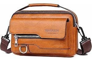 A-QMZL Sacs Bandoulière homme,Sacoche Bandouliere Cuir Petite Sac à Bandoulière vintage Shoulder Bag Crossbody Business Sacs Étanche Convient pour loisirs, travail,voyages