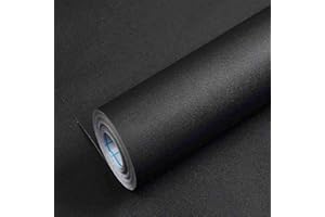 MERCOY 40cm x 300cm Carta Adesiva per Mobili Nero Pellicola Autoadesivo Mobili Carta da Parati Nero Impermeabile Vinilica Decorativa Bagno Cucina Camera da Letto Parete Desktop