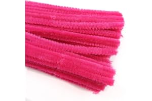 BEADS4CRAFTS 20 x PIPE CLEANERS *33 COLOURS* CHENILLE 6mm x 30mm STEM Children CRAFTS ART UK SELLER (Pink C401)