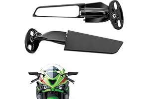 WingFly Spiegel Motorrad, Motorrad Spiegels unten mit 360°, Lenkerendenspiegel, E24 Geprüft, 2 Stück, Universeller Faltbarer Rückspiegel, mit Schrauben, für Motorräder, Motorroller, ATV (B205)