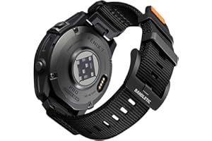 Bandletic Taktyczny wojskowy wytrzymały nylonowy pasek do zegarka Garmin Instinct, szybkie dopasowanie, 22 mm, do zegarka Fenix E/8/7/6/5/Forerunner 965/955/945/935/745/Epix 2/Approach S70/S62/S60