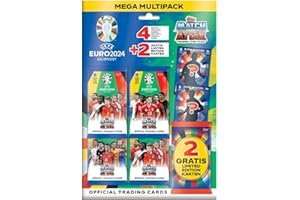Topps Official Euro 2024 Match Attax – Mega Multipack – zawiera 32 euro 2024 karty Match Attax Plus 2 losowe karty Limited Edition.