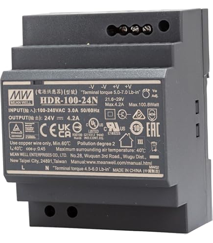 Industriële Voeding Universele Ingang Mean Well HDR-100-24N DIN-rail Voeding – 24V/DC, 4,2A, 100,8W, 1-fase, Voor Industriële Toepassingen Rsa Rail Industriële Voeding Universele Ingang Mean Well HDR-100-24N DIN-rail Voeding – 24V/DC, 4,2A, 100,8W, 1-fase, Voor Industriële Toepassingen Rsa Rail
