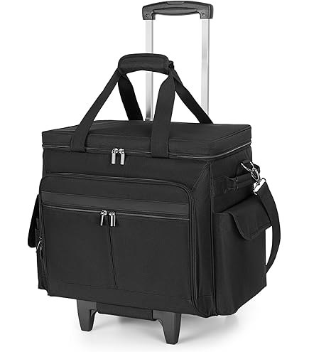 Borsa Insegnanti CURMIO Con Rotelle - Scomparto Laptop 15.6", Organizer File, Grigio, Trolley Rimovibile