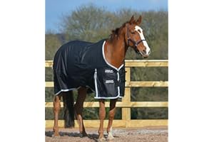Turner Equestrian 100g Black 600d and 1200d Ripstop Horse Turnout Rugs 5'3"-7'0" (6'0", Black (600 Denier))