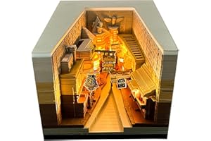 TIUYII 2024 Calendar Memo Pad with Led Lights Time Piece Calendar Creative Desk Calendar 3D Post Notes Notepad Paper Art Temple Creative Desk Calendar DIY Paper Carving Art Craft for School Home Office