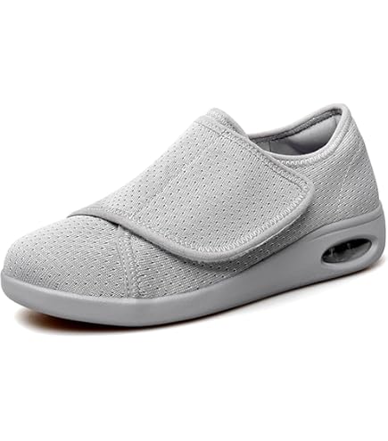 Unisex ouderenschoenen Heren Dames Extra brede diabetische schoenen met traagschuim Verstelbare sluiting Lichtgewicht luchtkussen Wandelschoenen voor ouderen Artritis Oedeem,Blue-39 EU