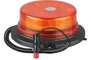 AUTOUTLET 12 LED Strobe Beacon Car Amber Warning Light 10V-30V with 3 Flash Patterns R65 R10 E9 Dual E-Mark Magnet/Screw Installation Flasher Strobe Beacon Light for Car Truck Tractor