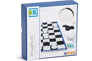 BS Toys Dame XL - Damier Géant en Bois pour Un Plaisir Stratégique - Jeu De Société pour Enfants Et Adultes - Parfait pour Le Plaisir en Famille Et La Réflexion Stratégique - A Partir De 6 Ans