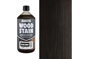 Littlefair's Tinte para Madera 1ltr - Acabado Premium, Fácil de Usar y Limpiar Tinte Madera - Basado en Agua, Seguro y Ecológico - Disponible en Muchos Colores - Color: negro ébano