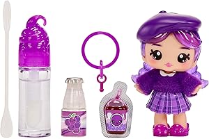 YUMMILAND Lipgloss Doll - Greta Grape - Muñeca Perfumada con Kit de Brillo de Labios DIY - Adecuado para Niñas y Niños mayores de 4 años