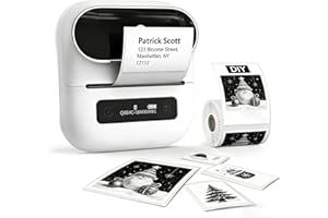 Phomemo M220 Etichettatrice Bluetooth Stampante Per Etichette, 20-75mm Stampante Termica Per Etichette, Per Codici a Barre, Uso in Casa, in Ufficio e in Piccole Imprese, Per Smartphone&PC, Bianca