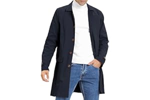 Feziakuk Trench uomo monopetto lungo cappotto leggero risvolto autunno inverno giacca mezza stagione