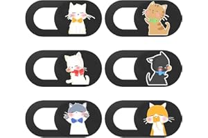 TUKEVA Webcam Abdeckung 6 pcs Dünne Cover Set Camera Cover Slim Kamera Zubehör Mit Niedlichem Schutz Ihrer Privatsphäre Design Webcam Cover für Laptop, PC, MacBook, IMac, IPad (Katzenmuster)