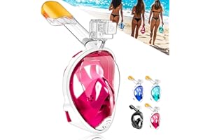 HINATAA Maschera da Snorkeling Integrale a 180°, Design per respirazione Libera, Anti-Appannamento e Anti-perdite, con Cinghie Regolabili per la Testa, per Adulti, Ragazzi e Bambini