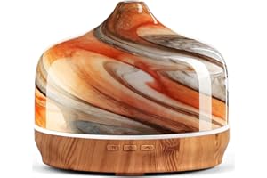 ‎PORSEME Porseme Aroma Diffuser 500ml,Handgeblasen Glas Luftbefeuchter,Ultraschall Aromatherapie Öle Diffusor mit 7 Farben LED Licht,Diffusor für Ätherische Hält 15-21 Stunden,Leise für Wohnung (Deep Desert)